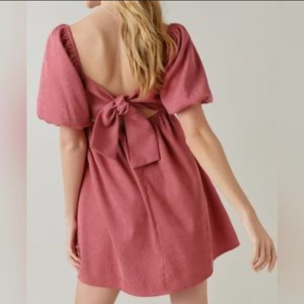 Francesca's Collections Pink Backless Dress